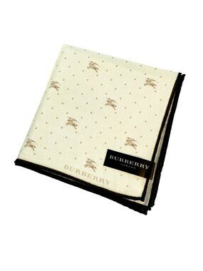 NWT Burberry London Polka Dot Equestrian Knight Cotton Scarf 22”